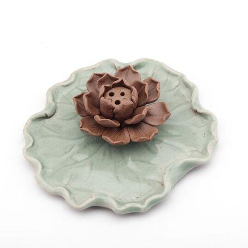 Plaque d'encens en céramique, artisanat, plat, brûleur d'arôme de Lotus, porte-encens fait à la main pour bureau, salon, décoration de maison