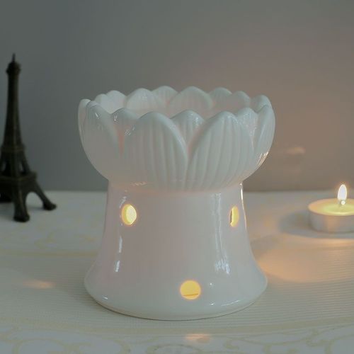 Encensoir d'aromathérapie en porcelaine blanche, artisanat en céramique, Eva d'arôme, lampe à huiles essentielles, bougeoir, usage domestique et intérieur