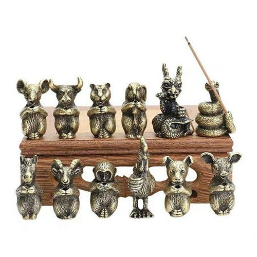 Porte-encens en alliage du zodiaque chinois, bâton de Base en métal, brûleur d'arôme de bois de santal pour décoration de salon et de maison