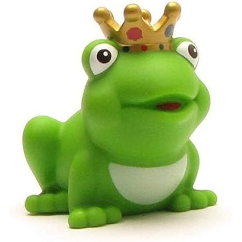 I Roi grenouille avec couronne dorée I Canard de bain I L : 8 cm I Cadeau pour les fans de contes de fées