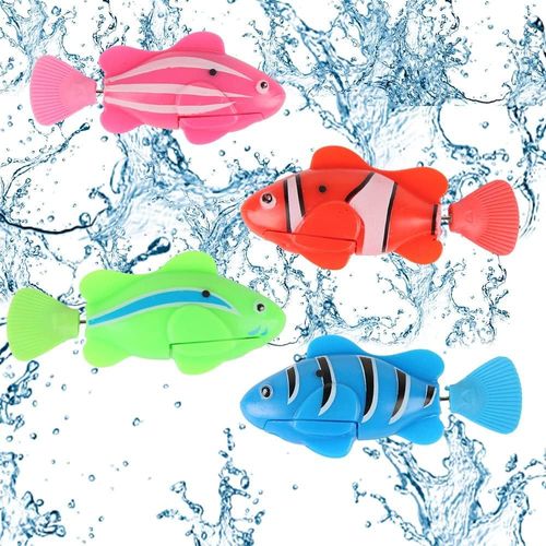 Poisson Robot Bain*4pcs, Poisson Jouet Enfant Electronique, Natation Fish Robot, Poisson Plastique Jouet, Robot Fish Poisson Clown, Robot Fish Poisson Aquarium, Poisson Robot Nageur
