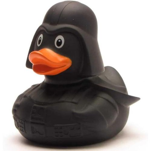 Canard de bain en forme d'étoile de la mort I Canard de bain Black Star I L : 8,5 cm ¿ avec porte-clés en caoutchouc en kit I Cadeau pour les fans de Star Wars