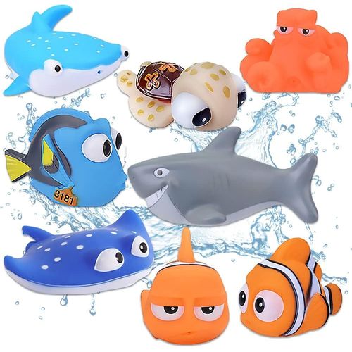Le Monde de Nemo Toys ¿ 8 pièces Le Monde de Dory Nemo Jouets de bain flottants pour bébé Animaux marins Jouet de bain pour enfants et tout-petits Jouet de douche et de natation
