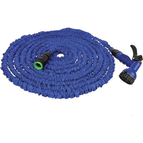 Tuyau d'arrosage extensible pour caravane, camping-car, accessoire de caravane, dimensions 5-15 m, bleu/noir