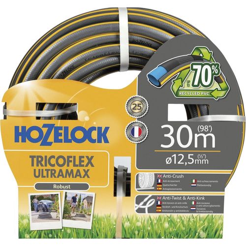 Tuyau Tricoflex Ultramax Ø 12,5mm (1/2"") 30 M : Tuyau d'Arrosage Robuste, Résistant aux Intempéries, Anti-Vrille, Anti-Torsion et Anti-Écrasement, 40% PVC Recyclé [7930P0000]