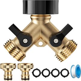 Robinet Double Sortie, Répartiteur D'eau, Robinet Double Sortie Machine Avec Interrupteur De Commande Double Sortie Tuyau Arrosage Distributeur 96605710