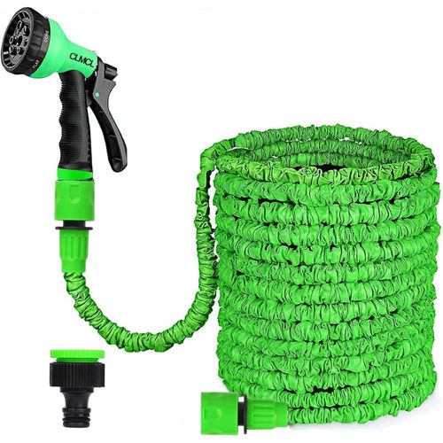 Tuyau d'arrosage extensible de 30m/100ft, tuyau d'arrosage extensible flexible pour maison, pelouse, voiture avec buse de pulvérisation professionnelle 8 fonctions (30 m/100ft, vert)