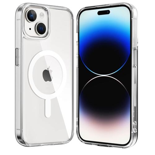 Coque Pour Iphone 15 - Silicone Transparent Avec Cercle Magnétique Intégré Phonillico®