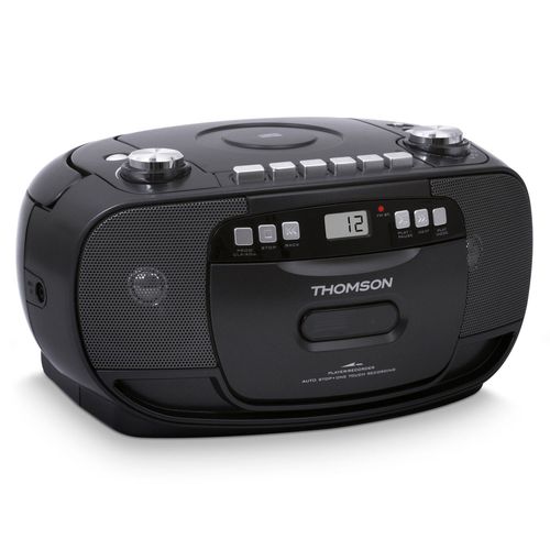 Lecteur Radio/K7/CD portable THOMSON RK200CD, Tuner analogique FM, Enregistreur, AUX FUN 3,5mm, Alimenation 220V ou piles