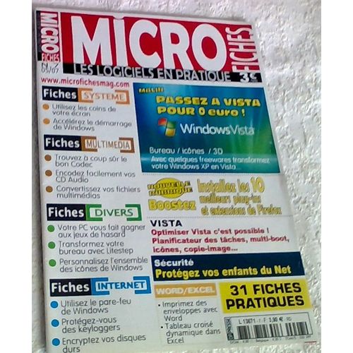 Micro Fiches N 7 . Windows Vista