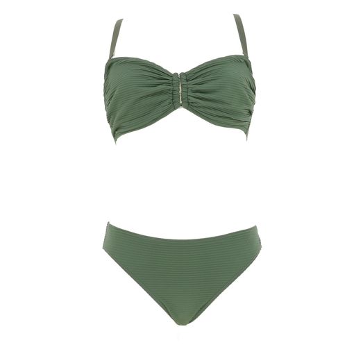 Maillot De Bain 2 Pièces Lagon Bleu Ines Côtele Kaki 2p Kaki 46