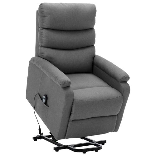 Vidaxl Fauteuil Gris Clair Tissu