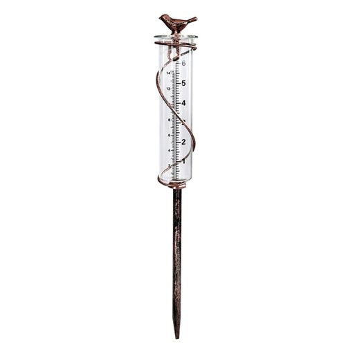 Pluviomètre Métal Oiseau Jardin Décor Décoratif Extérieur Pelouse Mesure de la Pluie