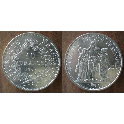 France 10 Francs 1967 Neuve Hercule Piece Argent Hercules Franc Frcs Frs Frc