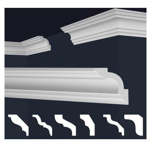 Moulures en stuc blanc et clair, coffrage XPS Styropor, paquets d'épargne Marbet Series-E: E-14 / 50x50mm, 2 mètres / 1 bande