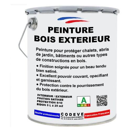 Peinture Bois Exterieur - 5 L - Codeve Bois - RAL 7015 - Gris ardoise - Extérieures Pour La Protection D'un Chalet, Abri, Garage Ou Cabane.