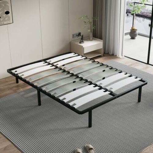 Sommier 140x190cm,2x8 Lattes De 125 Mm, 7 Pieds, Lit 140x190cm, Montage Rapide, Sommiers À Lattes En Bois Pour Adulte