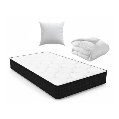 Matelas 90x190cm avec 1 Couette 140x200cm et 1 Oreiller 60x60cm