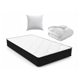 Matelas 90x190cm avec 1 Couette 140x200cm et 1 Oreiller 60x60cm