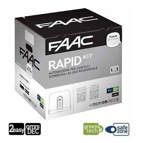 RAPID KIT FAAC 24V Kit portail coulissant automatisme 400KG CYCLO SAFE&GREEN 1059995