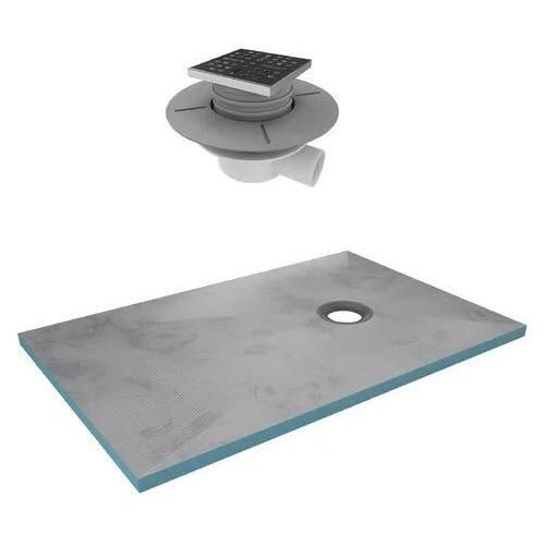 Receveur de Douche à Carreler 90x140 cm avec Bondes à Sortie Horizontale - Grille Inox