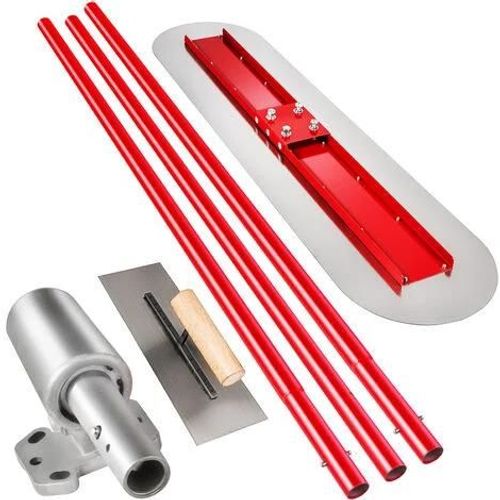 VEVOR Truelle de Macon 1200 x 300 mm, Truelle de Beton en Acier, Truelle Maconnerie 3 Poignees de 1.8 m, Truelle de Platrage Support Reglable, Truelle de Platre Surface Lisse, Finition, Lissage