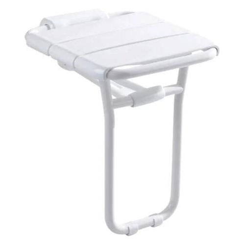 Siège De Douche Relevable En Aluminium Époxy Blanc 