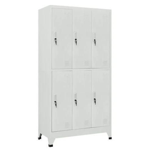 Vidaxl Armoire À Casier Avec 6 Compartiments Acier 90x45x180 Cm Gris