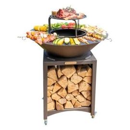 FIESTA Brasero haut avec plaque et grille amovible en acier