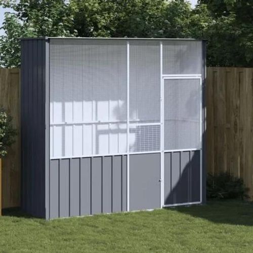 Vidaxl Cage À Oiseaux Anthracite 215x78x200 Cm Acier Galvanisé