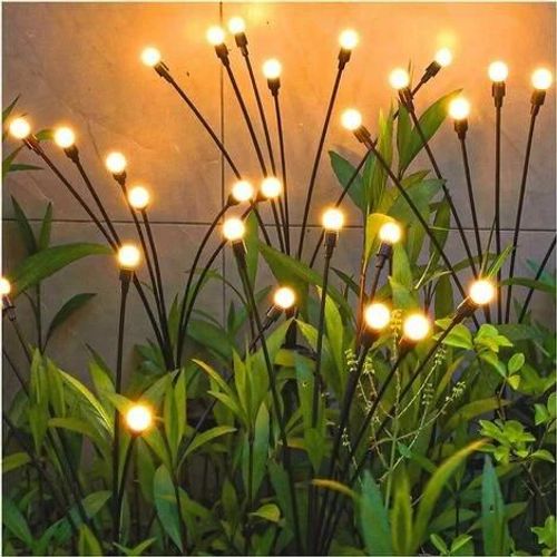 Lampes Solaires Exterieur,4 Pièces 10 Led Lumières Solaires Lucioles Pour Jardin, Balcon,Lampe Solaire Exterieur Jardin Décoration,Étanche Ip65,[Classe Énergétique C] (Blanc Chaud)
