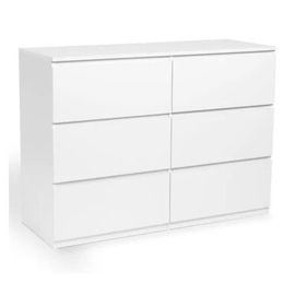 Commode 6 Tiroirs Tomi Bois Blanc
