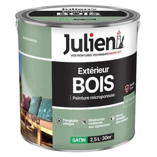 Peinture extérieure bois microporeux Julien vert provence satin 2,5L