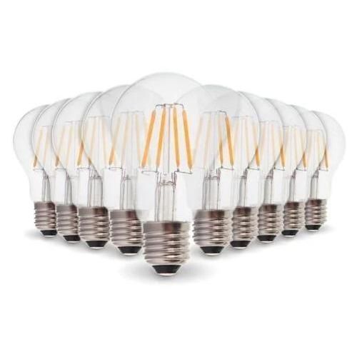 Lot De 10 Ampoules Led E27 4w Filament Eq. 40w Blanc Chaud 2700k
