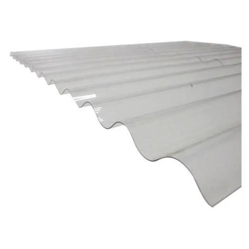 Plaque PVC ondulée (PO 76/18 - petites ondes) - Coloris - Transparent, Largeur totale de la plaque - 90cm, Longueur totale de la plaque - 2.5m / L: 2.5m / l: 90cm / Transparent