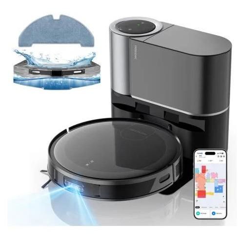 Proscenic X1S Aspirateur robot laveur - Aspirez et Lavez 2-en-1 - Forte aspiration 3000Pa - 200 min - Auto-vidange - Noir