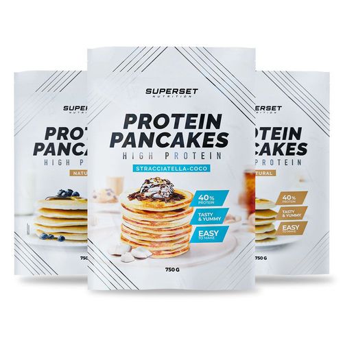 Pancakes Proteines Natural (2x750g) Pancakes Proteines Stracciatella-Coco (1x750g) 