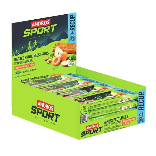 Barres Protéinées (16x50g)|Pomme Poire Abricot|Barres Protéinées|Andros Sport 