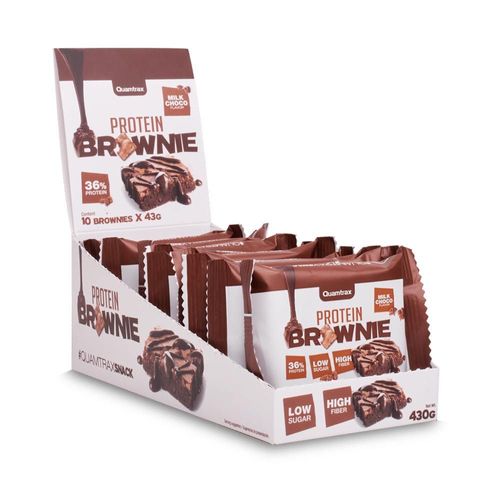 Boîte Protein Brownie (10x43g)|Chocolat|Gâteaux Protéinés|Quamtrax 