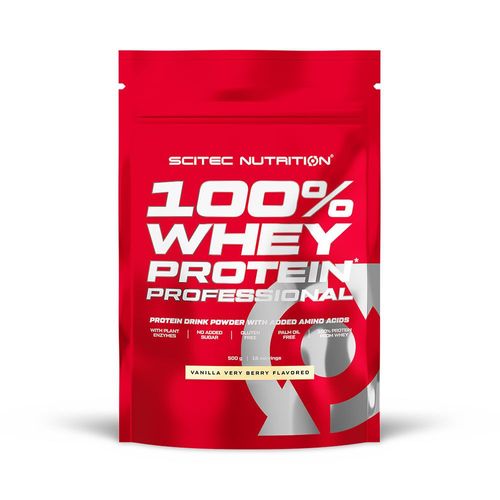100% Whey Professional (500g)|Vanille Fruits Rouges|Whey Protéine|Scitec Nutrition 