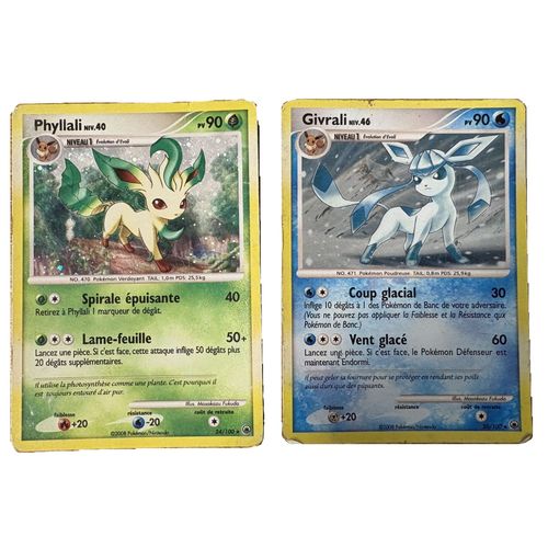Lot Cartes Pokémon - Phyllali 24/100 & Givrali 20/100 - Aube Majestueuse Fr