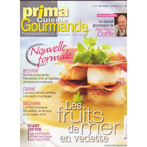 Prima Cuisine Gourmande  N° 94 : Les Fruits De Mer En Vedette