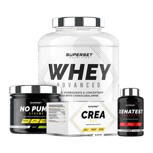 Programme Prise De Muscle Sec Expert - 100% Whey Proteine Advanced 2kg Cookies - No Pump Xtreme - Créa Max - Xenatest Hardcore 