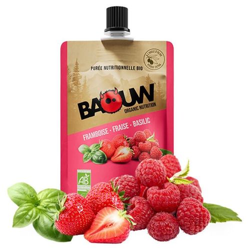 Compotes Énergétiques Bio (90g)|Framboise Fraise Basilic|Gels Énergétiques|Baouw 