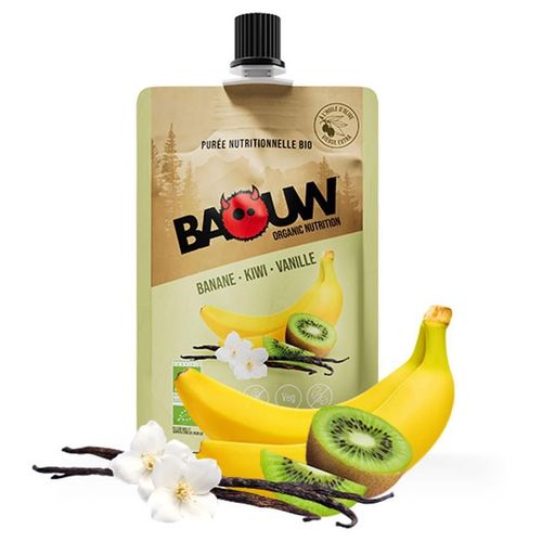 Compotes Énergétiques Bio (90g)|Banane Kiwi Vanille|Gels Énergétiques|Baouw 