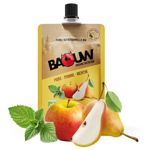 Compotes Énergétiques Bio (90g)|Poire Pomme Menthe|Gels Énergétiques|Baouw 