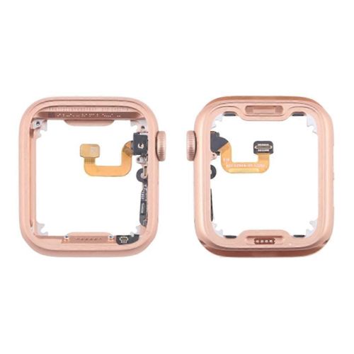 Pour Apple Watch Series 6 44 Mm (Édition Lte), Cadre Central Oem Démontable Avec Câble Couronne Numérique À Rouleau Latéral (Sans Logo) - Doré