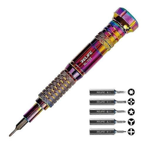 Tournevis 5 En 1 Relife Rl-723 Avec 5 Embouts Pour Téléphones, Tablettes, Pc, Outils De Réparation Et De Démontage