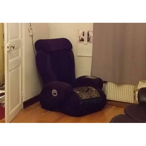 Vend Fauteuil En Velours Noir Très Confortable De Massages, Bon État