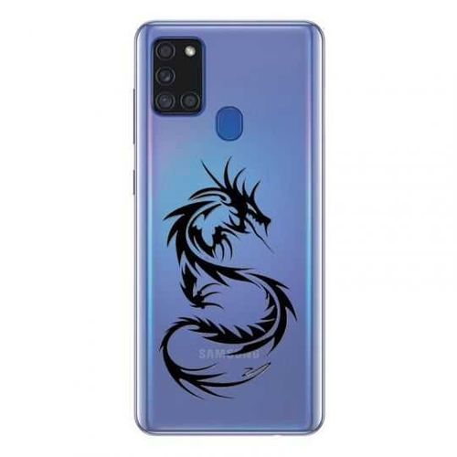 Coque Transparente Pour Samsung Galaxy A21s Dragon Noir